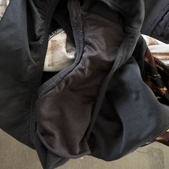 Inches Away Swim One Piece Swimsuit Contour Ruched Ruffle Black Full Coverage 10 - Picture 12 of 15